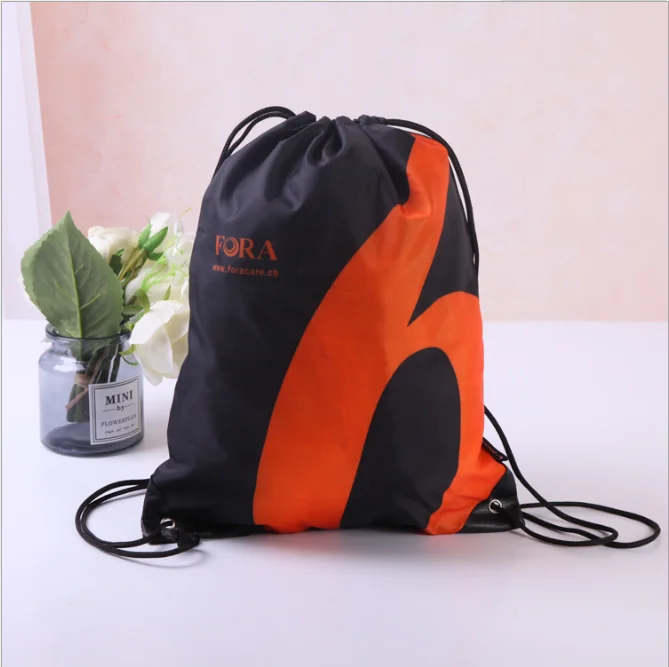 

Customized Marathon Advertising letter pattern Polyester Drawstring Bags Anniversary Gift Sport Storage Bag Kids motion backpack
