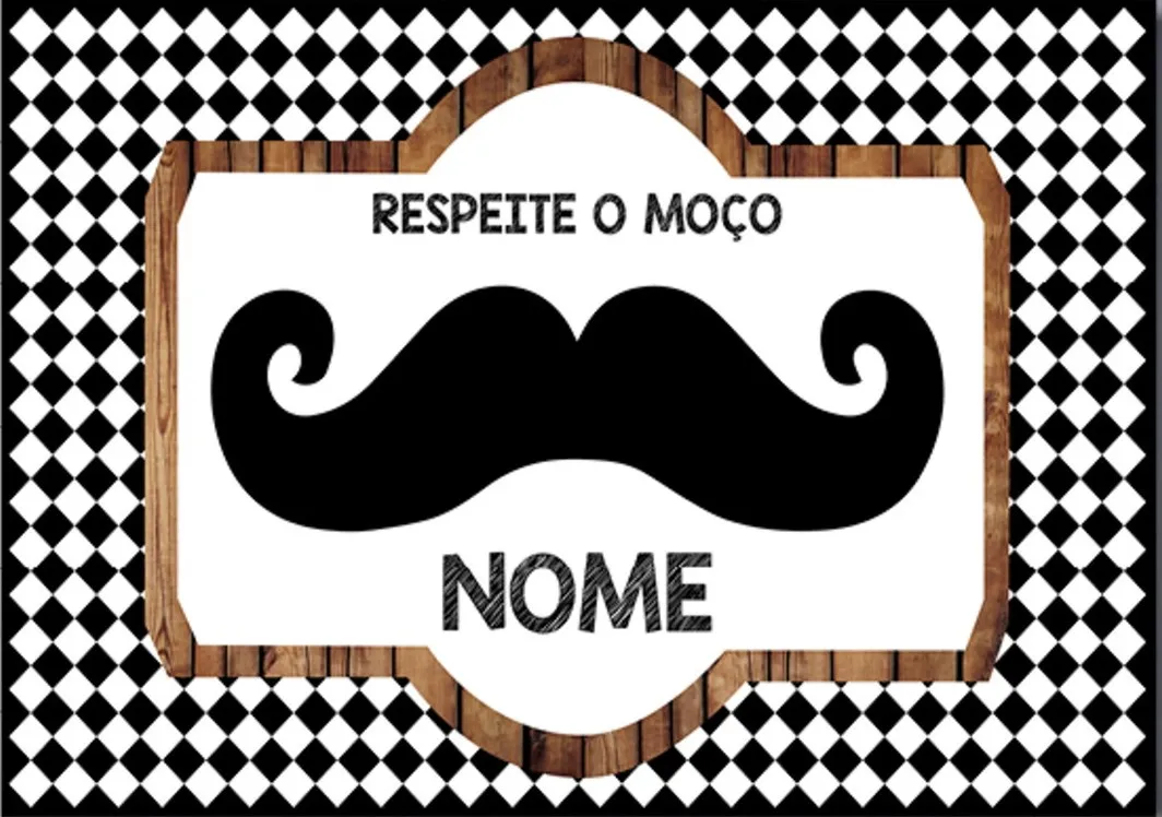 Custom Mustache Frame Checkered Little Man photography studio background High quality Computer print birthday backdrops