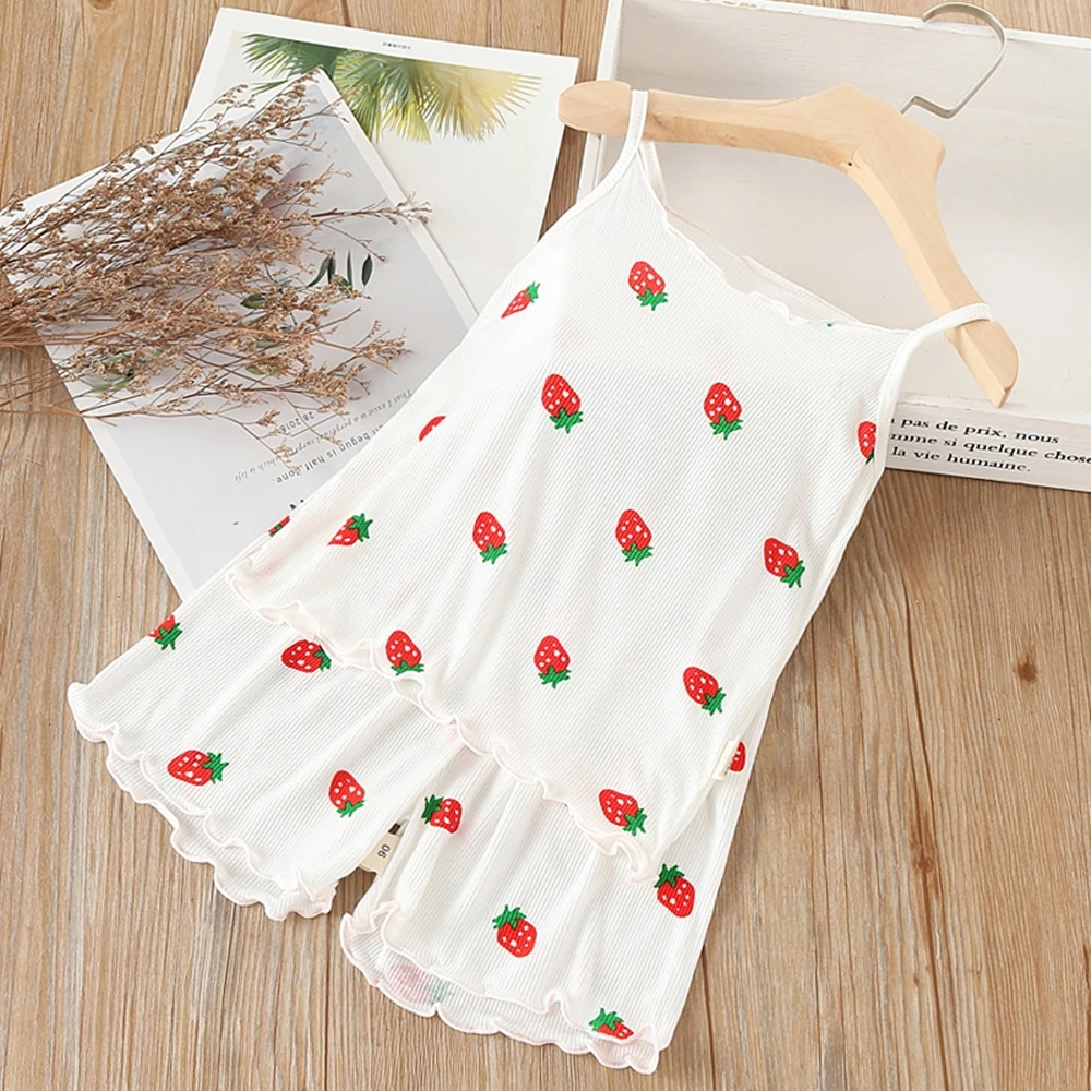 Одежда для маленьких девочек комплекты одежды сна милый жилет на бретелях без