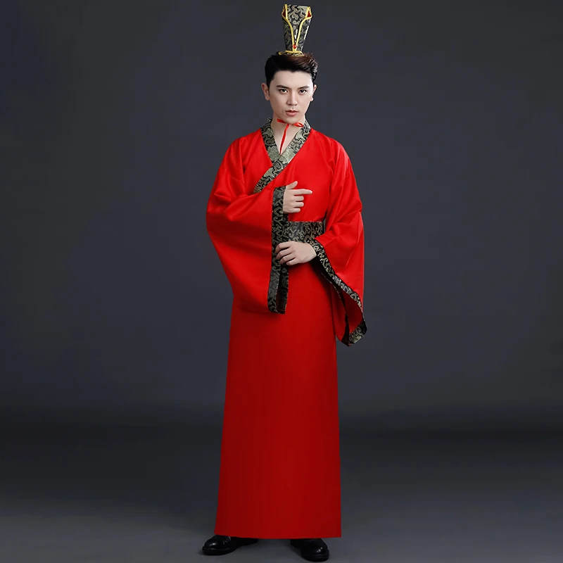 red Hanfu Национальный костюм для китайских танцев для мужчин древний Косплей традиционная китайская одежда для женщин Hanfu одежда для женщин сценическое платье - Цвет: red