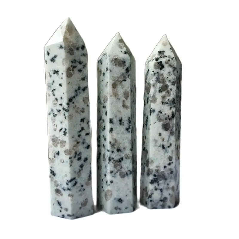 

Natural white quartz crystal Tianshan Blue Jade Stone Point wand point reiki healing as gift