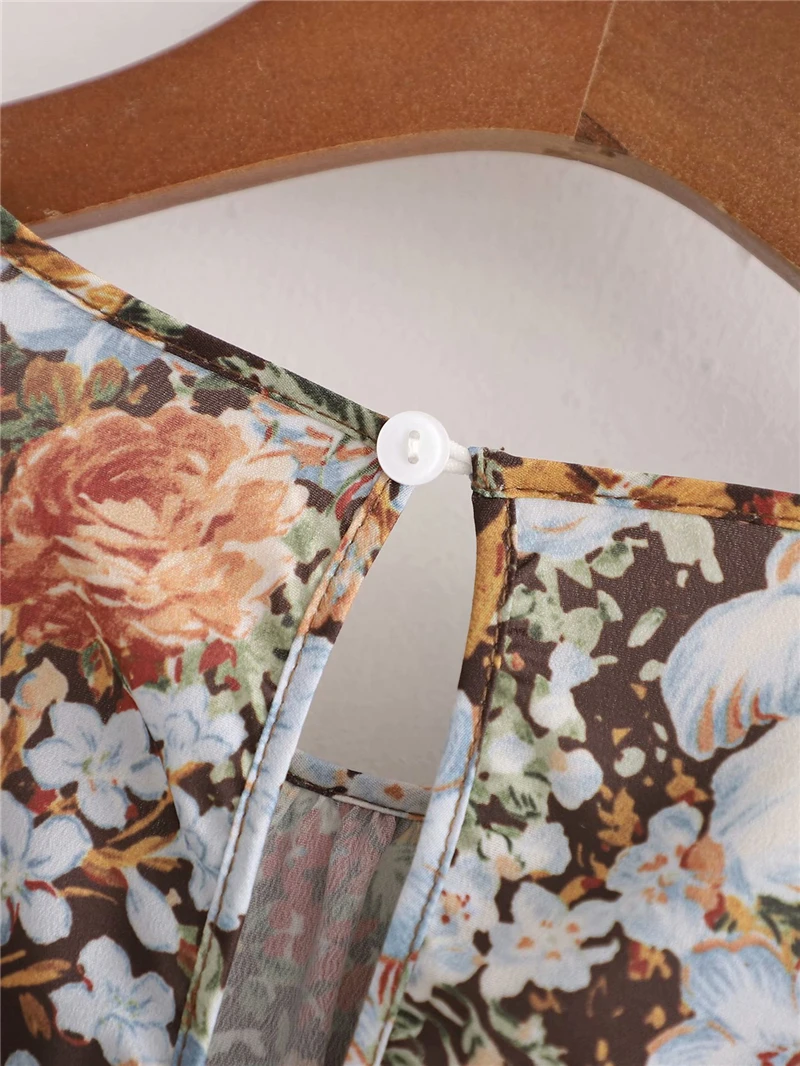 

Vintage Women Floral Print Dress 2021 Fashion Ladies O-Neck Full Sleeve Vestidos Streetwear Female Chic Elastic Waist Dresses