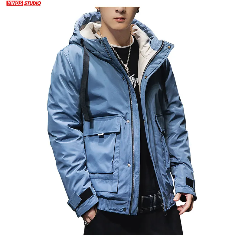 Дропшиппинг зимние мужские теплые пальто с капюшоном Мужская толстая верхняя