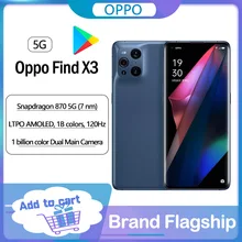 Original OPPO Find X3 5G Smart Phone Snapdragon 870 120Hz AMOLED Octa Core 8GB RAM 128GB ROM 65W Super Flash Charge NFC google