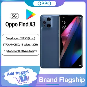 original oppo find x3 5g smart phone snapdragon 870 120hz amoled octa core 8gb ram 128gb rom 65w super flash charge nfc google free global shipping
