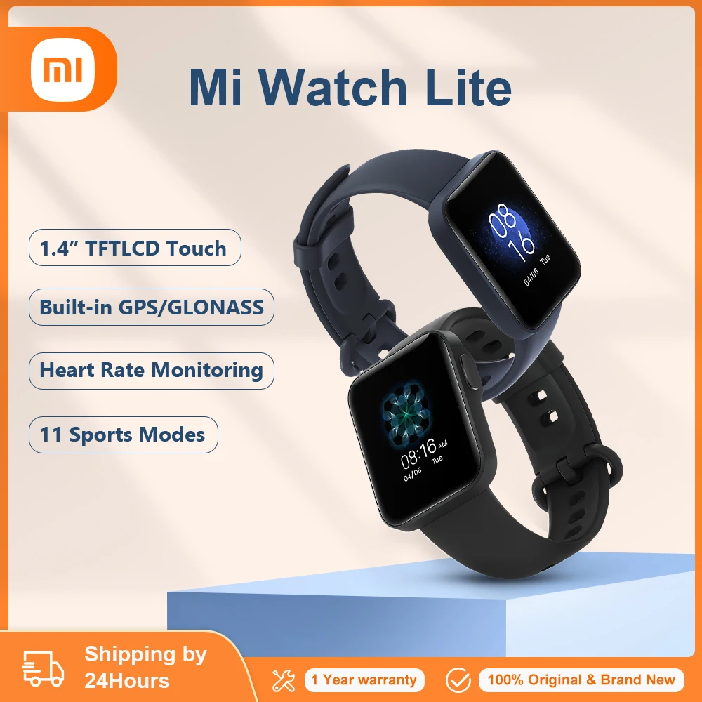 

Xiaomi Mi Watch Lite Bluetooth Smart Watch GPS 5ATM Waterproof SmartWatch Fitness Heart Rate Monitor mi band Global Version
