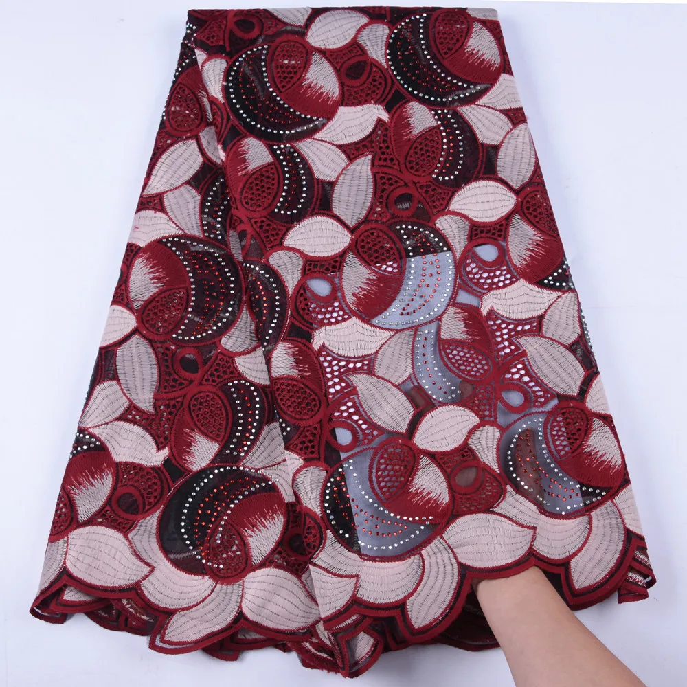 

Nigerian Stones Lace Fabric Latest 2019 Pink Milk Silk Lace Fabric Embroidered African Dry Voile Lace Fabric For Wedding Party