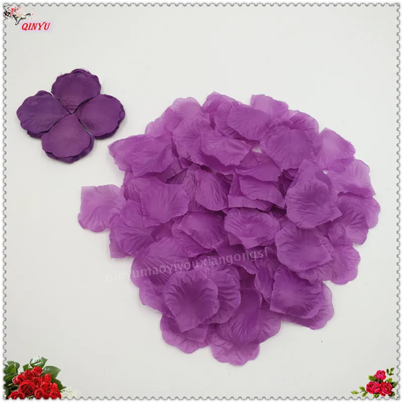 purple 1000 шт., свадебные лепестки, искусственные шелковые лепестки роз, цветы, свадебные, для душа, Petalas, прохода, Декор, конфетти Petalos 7Z - Цвет: purple