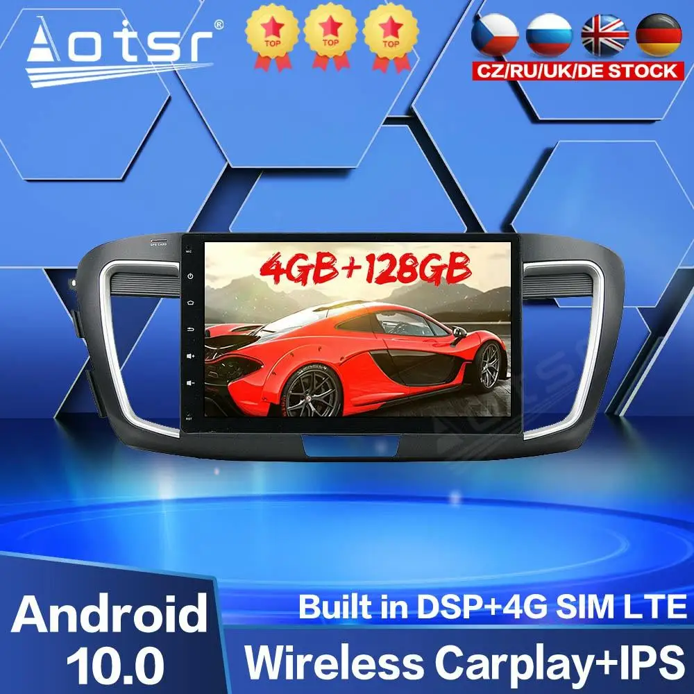 Carplay Android мультимедиа для Honda Accord 9 2013 2014 2015 2016 2019 автомобильный радиоприемник с