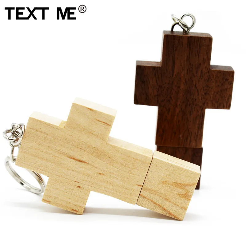 Usb флеш накопитель TEXT ME Maple Walnut wood cross style 4 ГБ 8 16 32 64 usb2.0|USB флэш-накопители| |