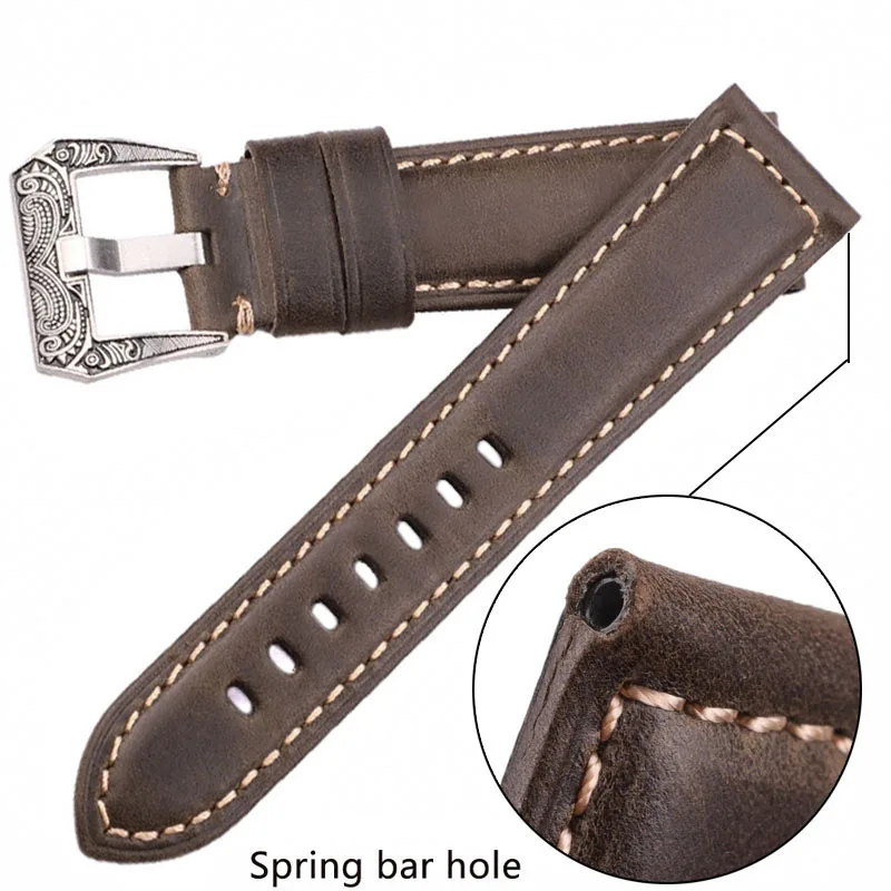 Cowhide Watch Strap Bracelet 20mm 22mm 24mm 26mm 4color Women Men Genuine Leather Watchbands Clock Accessories