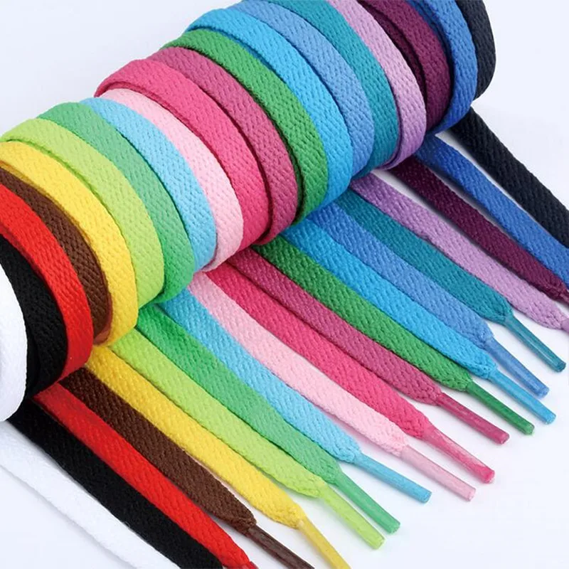 Wholesale! 500 Pairs Flat Shoelaces 0.8cm Width Laces Strings for Running Shoes 100CM / 120CM Shoelace DHL Dropshipping
