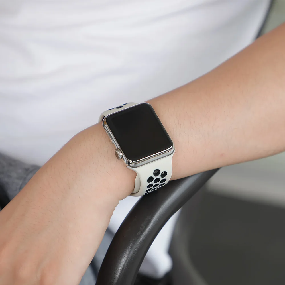Спортивный ремешок для apple watch band 4 5 42 мм/38 мм iwatch band 44 мм/40 мм ремешок силиконовый браслет дышащий ремешок для часов серии 5 4 3 2