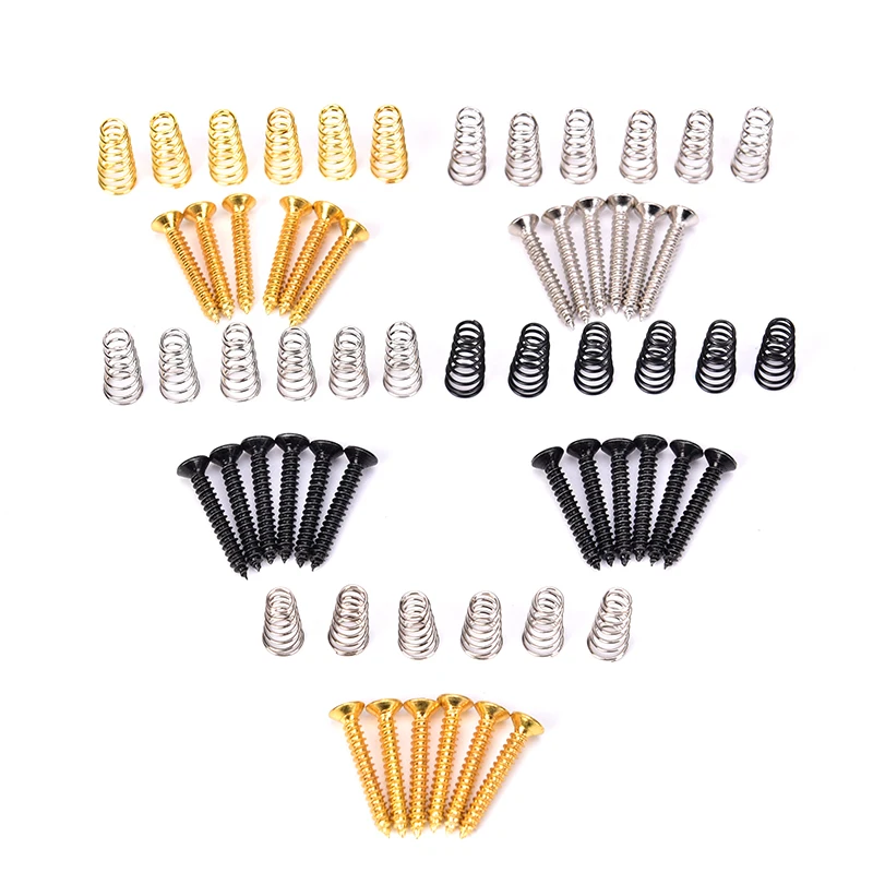 

6pcs Electric Guitar Single Coil Pickup Mount Height Screw with Spring 23mm*5mm Guitar Screws Springs Guitarra Tornillo Resorte