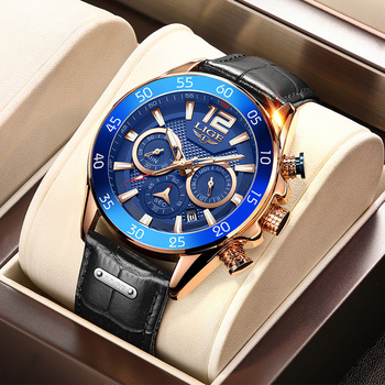 Men Watch LIGE 2021 Luxury Leather Waterproof Sport Watches Men Fashion Automatic Date Chronograph Quartz Clock Relojes Hombre-36687
