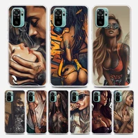 sexy sleeve tattoo girl clear phone case for xiaomi mi 11 10 10t note 10 mi 9 se mi 11t pro poco x2 m3 f3 x3 m4 soft silicon