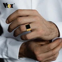 vnox mens signet ring gentle stainless steel square round top ring punk rock male fraternal rings