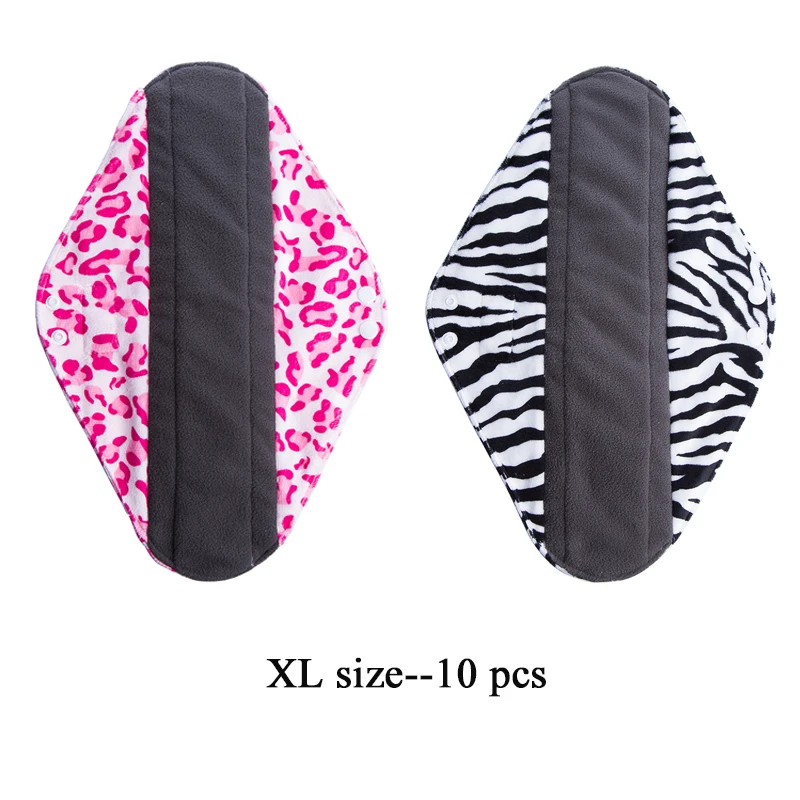 

10pcs/Lot Women Biodegradable Washable Bamboo Sanitary Pads For Size xl (35.6cmx9cm)