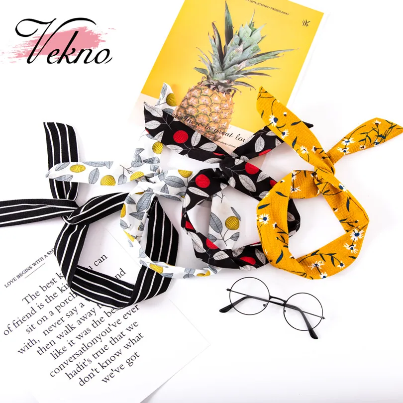 Летние богемные цветные шифоновые повязки для волос с бантом эластичная