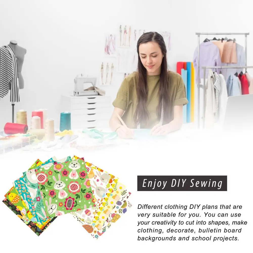 

10PCS Easter Cotton Cloth Handmade DIY Square Fabriceco-friendly soft and breathable vivid colors and classic patterns