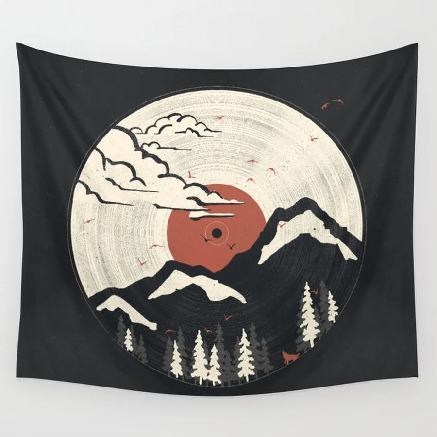 Эстетический психоделический гобелен Ландшафтная стена настенный современный