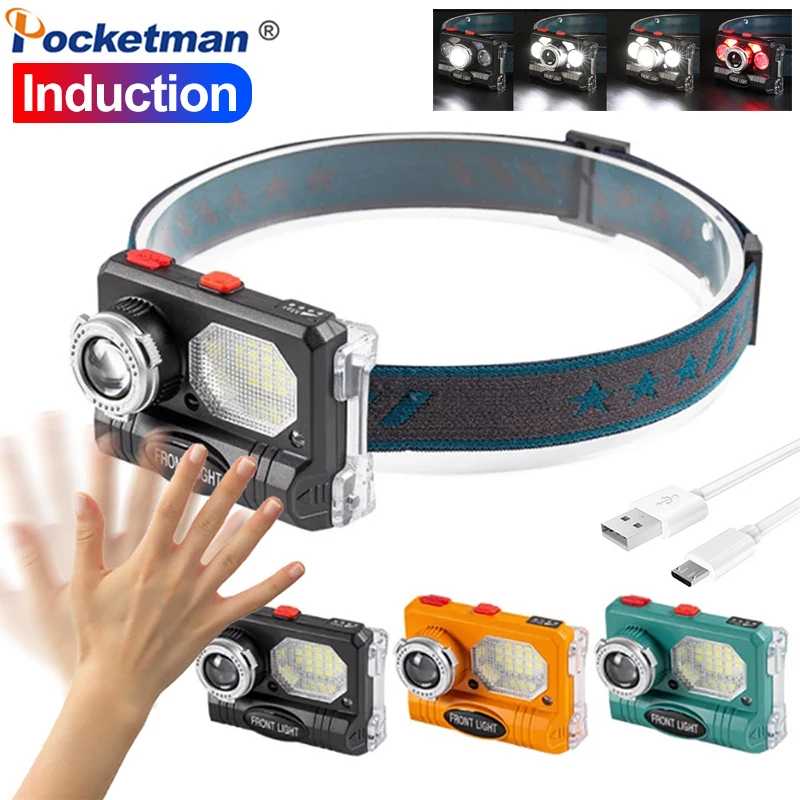 Новый многофункциональный светодиодный налобный фонарь XPE COB мощный