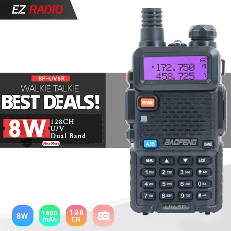 Baofeng UV 5R иди и болтай Walkie Talkie “иди 5 Вт 8 10 км двухстороннее радио uv 5r Охота