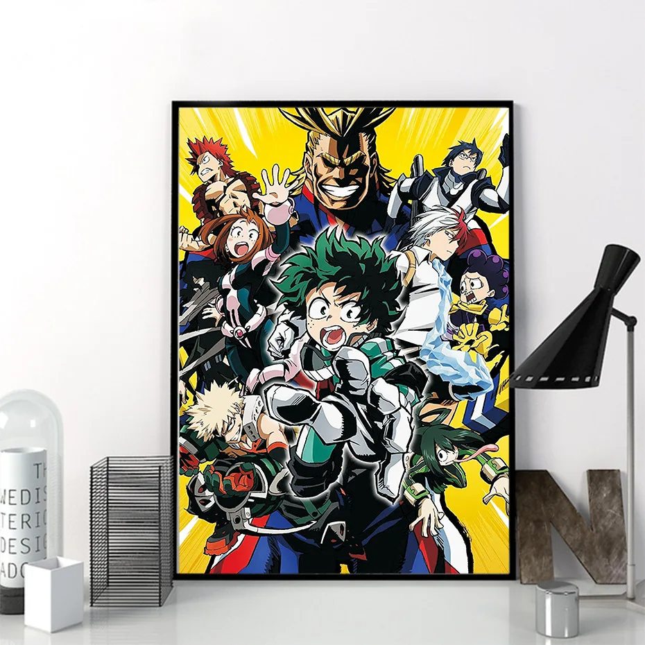 

Boku No Hero My Hero Academia Anime Posters and Prints Pictures on The Wall Anime Canvas Painting Art for Home Decoration