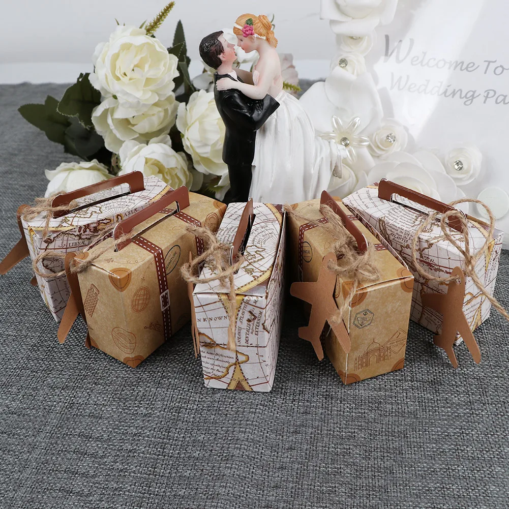 Подарочная коробка для конфет OurWarm из крафт-бумаги мини-чемодан самолёт