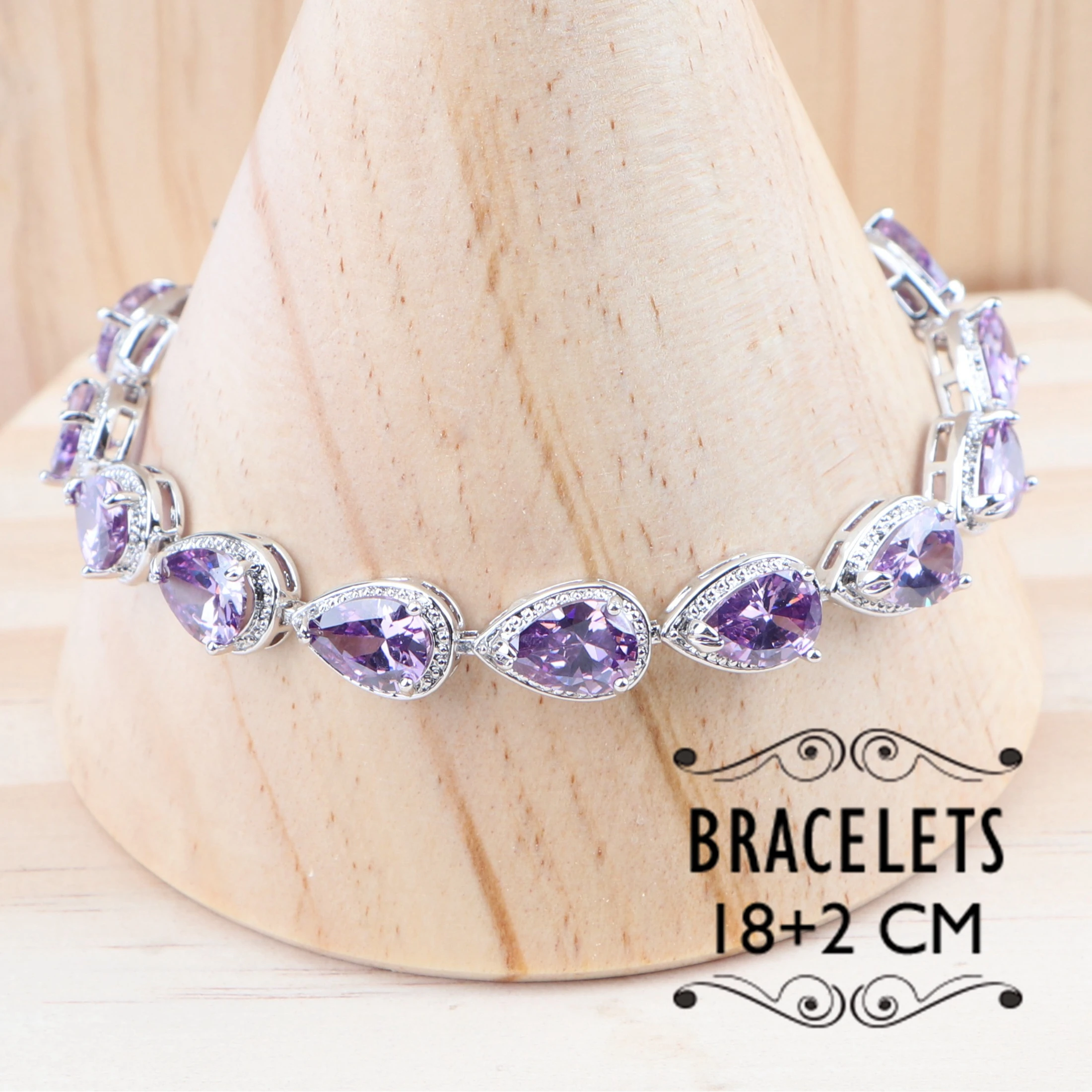 Женский комплект свадебных украшений из серебра 925 пробы с фианитом свадебные