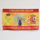 Флаг Испании с крестом бордового цвета испанской империи Круз де Сан Андрес вирген дель Пилар покровитель Гражданской гвардии