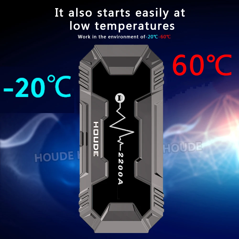 

2200A NEW Arrival 12V Car Jump Starter For Cars Battery Booster Backup Jumpstarter Jumpstart Jump start With Ec8 Digital Display
