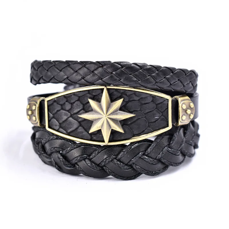 

Disney European Marvel Movies Surrounding Captain Marvel Strap Set Leather Bracelet Leather Wax Rope Braided Bracelet
