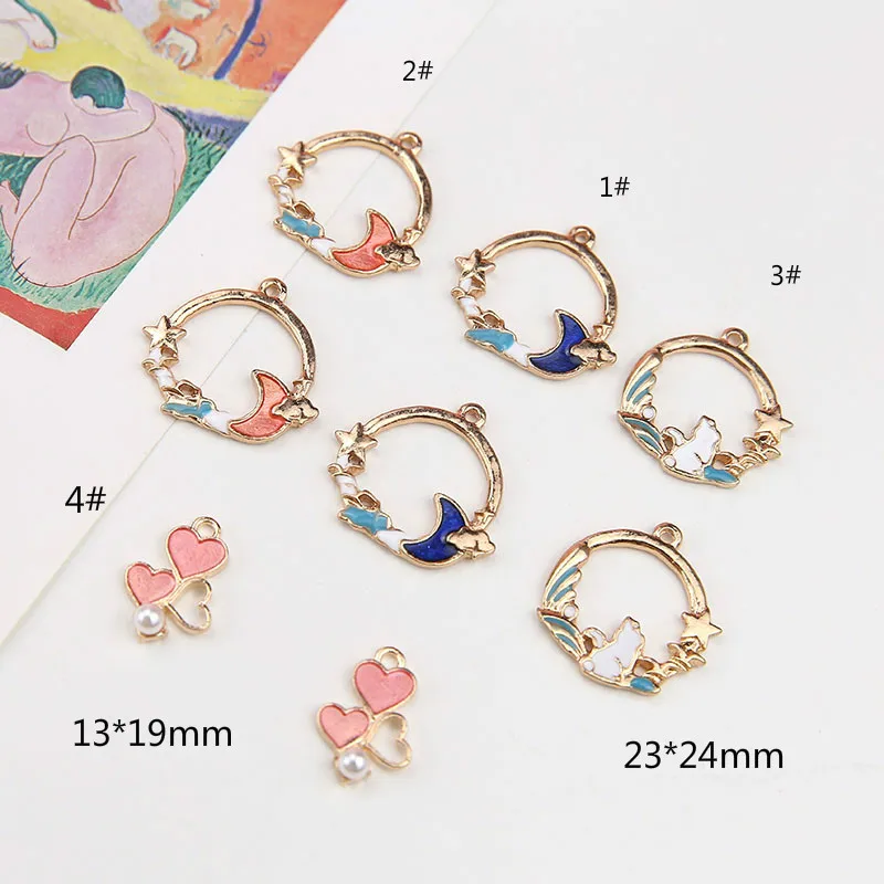 DIY ювелирные изделия ручной работы аксессуары сплав масло падение Луна нефрит