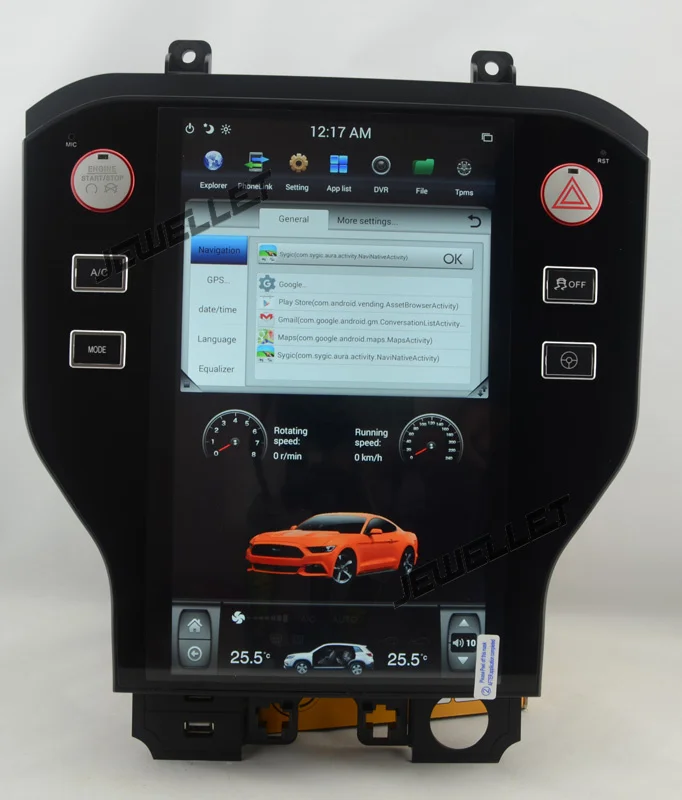 

12.1" tesla style vertical screen android 9.0 Six core Car GPS radio Navigation for Ford Mustang 2013-2018