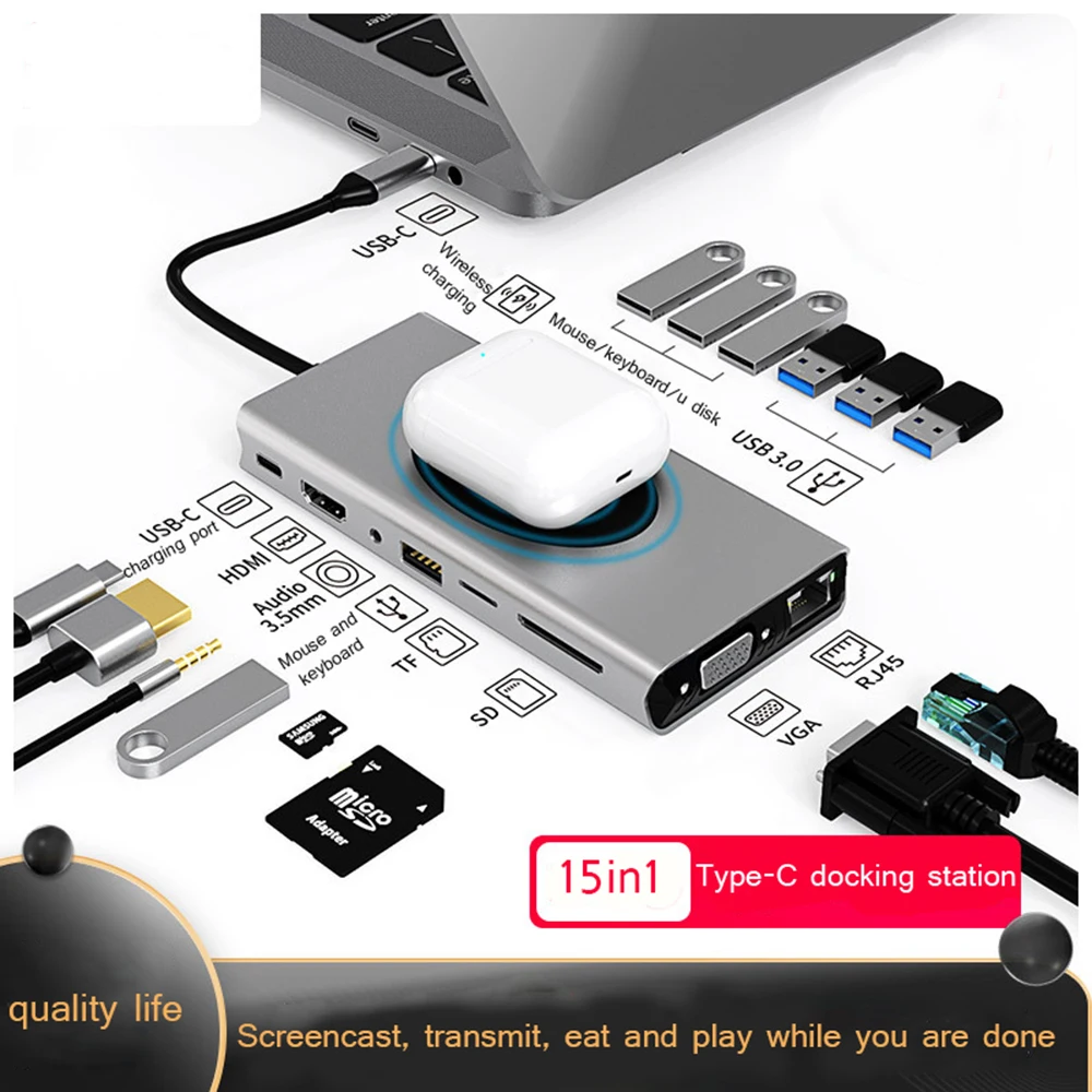s15 in 1 usb c концентратор док станция