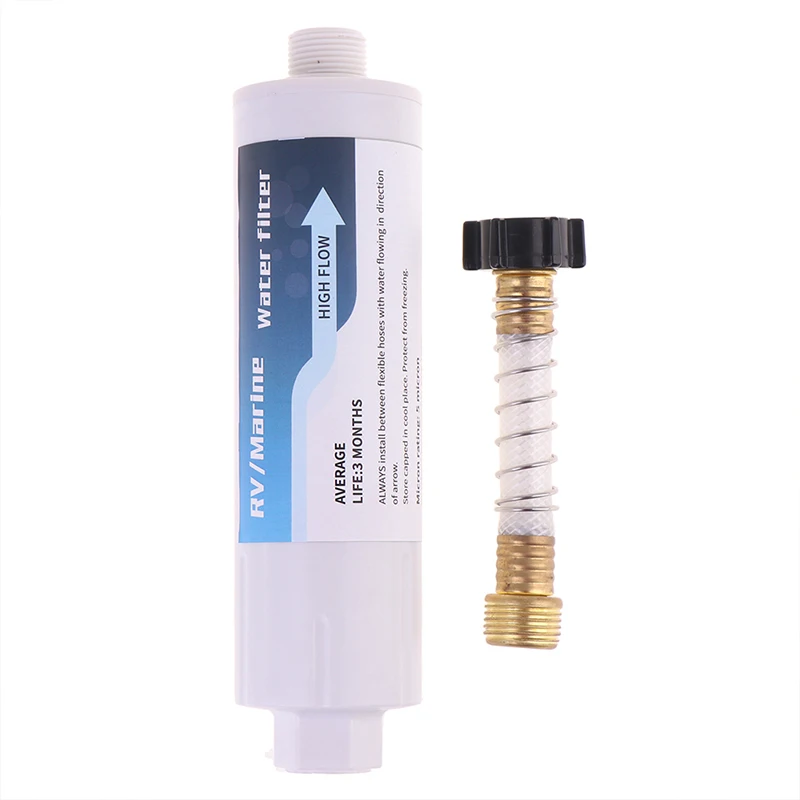 

RV Inline Water Filter with Hose Protector Drinking & Washing Filter for RVs