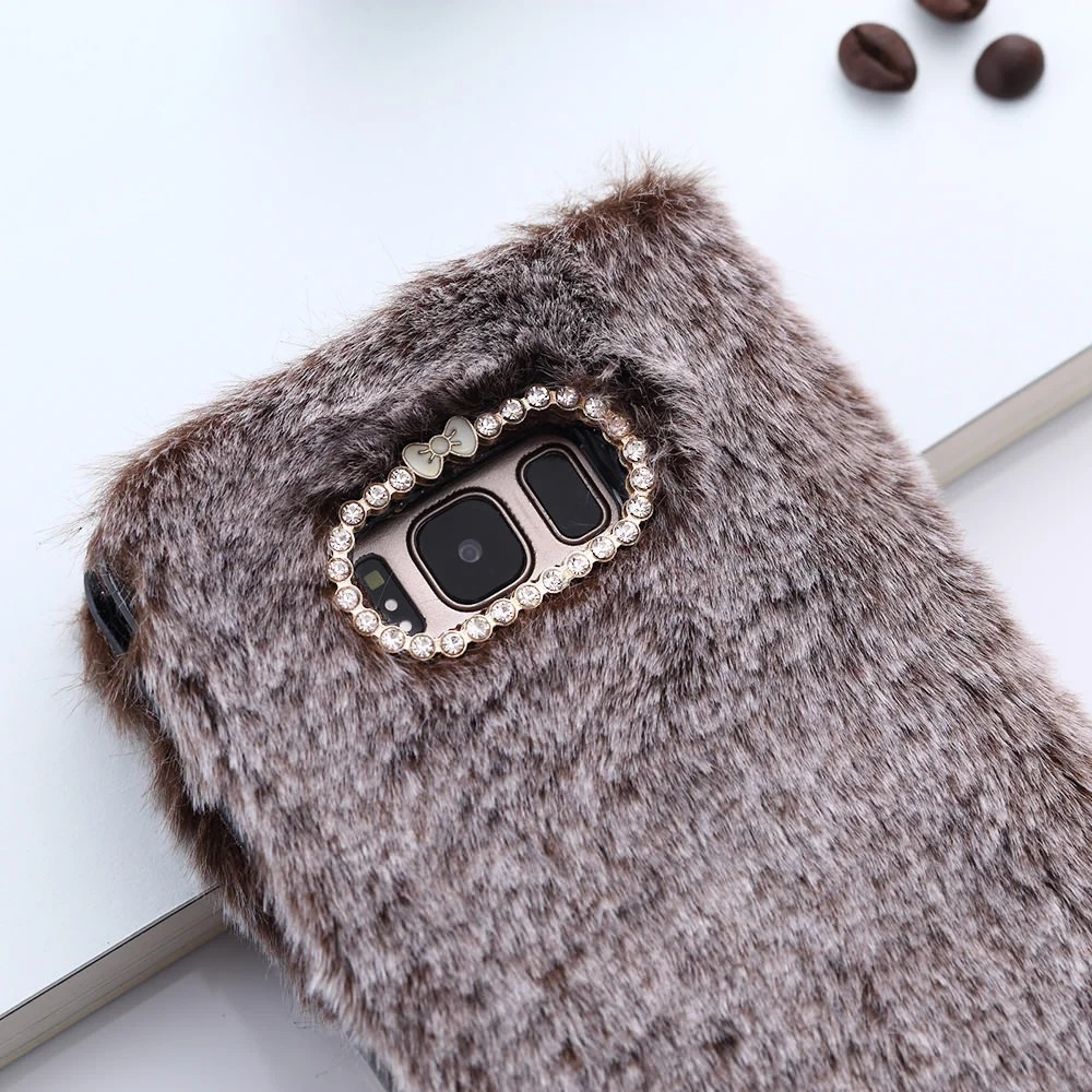LAPOPNUT Роскошный кожаный чехол-книжка с теплым мехом для samsung Galaxy J6 Plus J4 J3 A5 A8 A7 A6