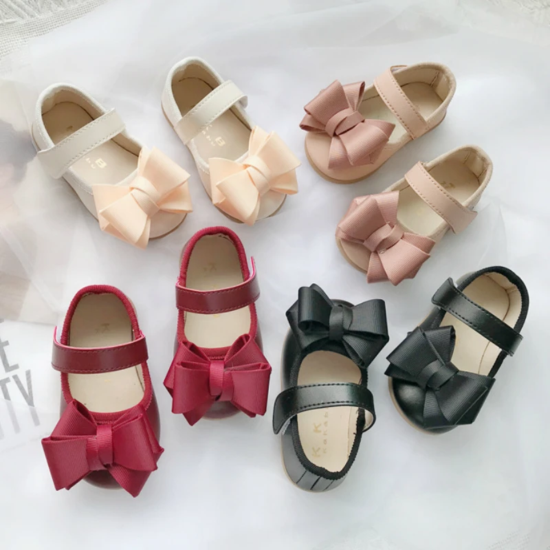 

Кроссовки детские из ПУ кожи, с бантом, 21-30