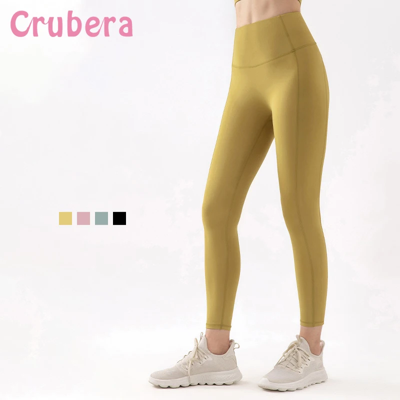 

CRUBERA High Waist Seamless Leggings Women Fitness Gym Girl Yoga Pants Elastic Trousers Push Up Running Workout Sport Leggings