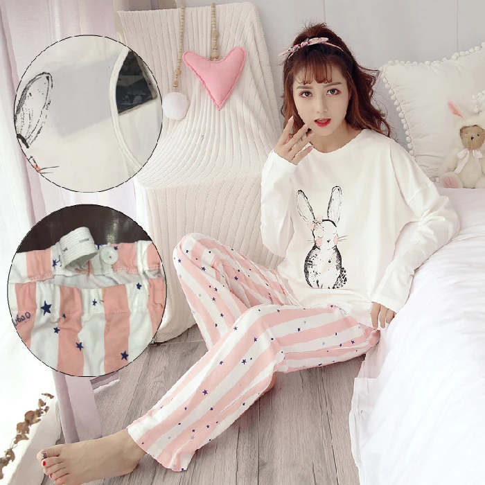 Пижама для беременных на весну и осень 2021 Хлопковая пижама грудного