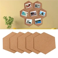 81624 pcs self adhesive cork board tiles wall drawing bulletin boards office home wood photo background hexagon stickers