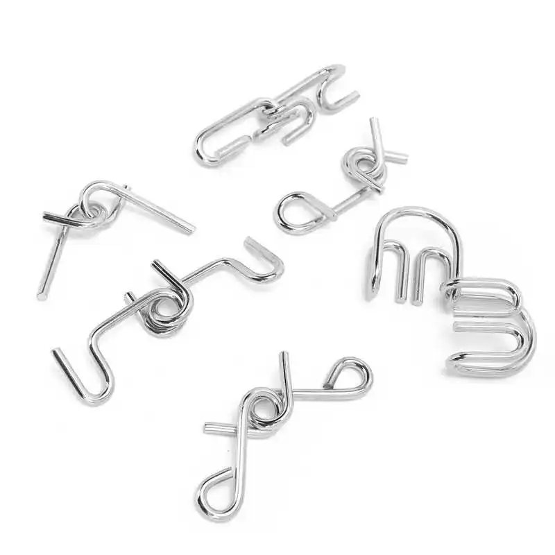 

6xInterlocking ссылки Логические игрушки головоломки мозга разведки Пряжка замок игрушка