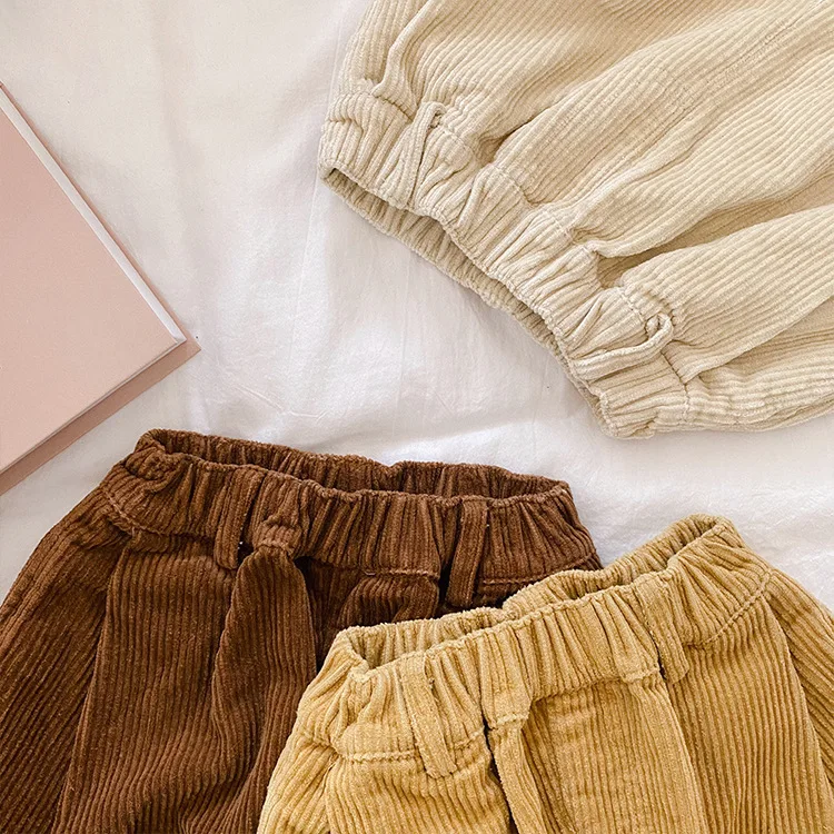 

Autumn Winter kids children casual corduroy Hip pants Boys and girls 3 colors loose all-match trousers