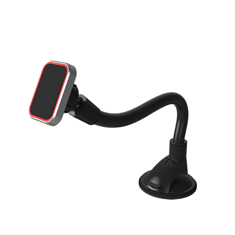 XMXCZKJ Long Arm Mobile Phone Magnetic Car Windshield Dashboard Mount Holder Desk Sucker Cup Cell Phone Stand For iPhone Xiaomi - Цвет: Red