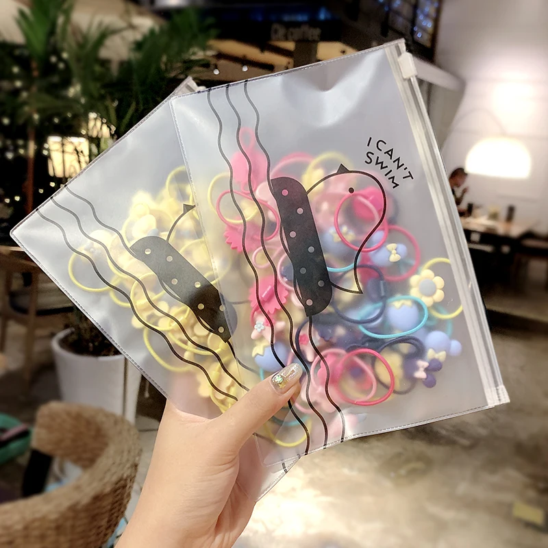 20PCS/Set Girls Cute Cartoon Colorful Bow Flower Rabbit Elastic Hair Band Children Lovely Rubber Band Scrunchie Hair Accessories