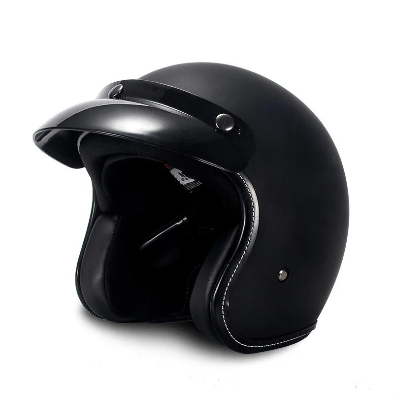

2020 Новый Открытый мотоциклетный шлем из 3/4 искусственной кожи ретро мотоцикл шлем мото велосипед Мотокросс Шлемы с для мужчин женщин