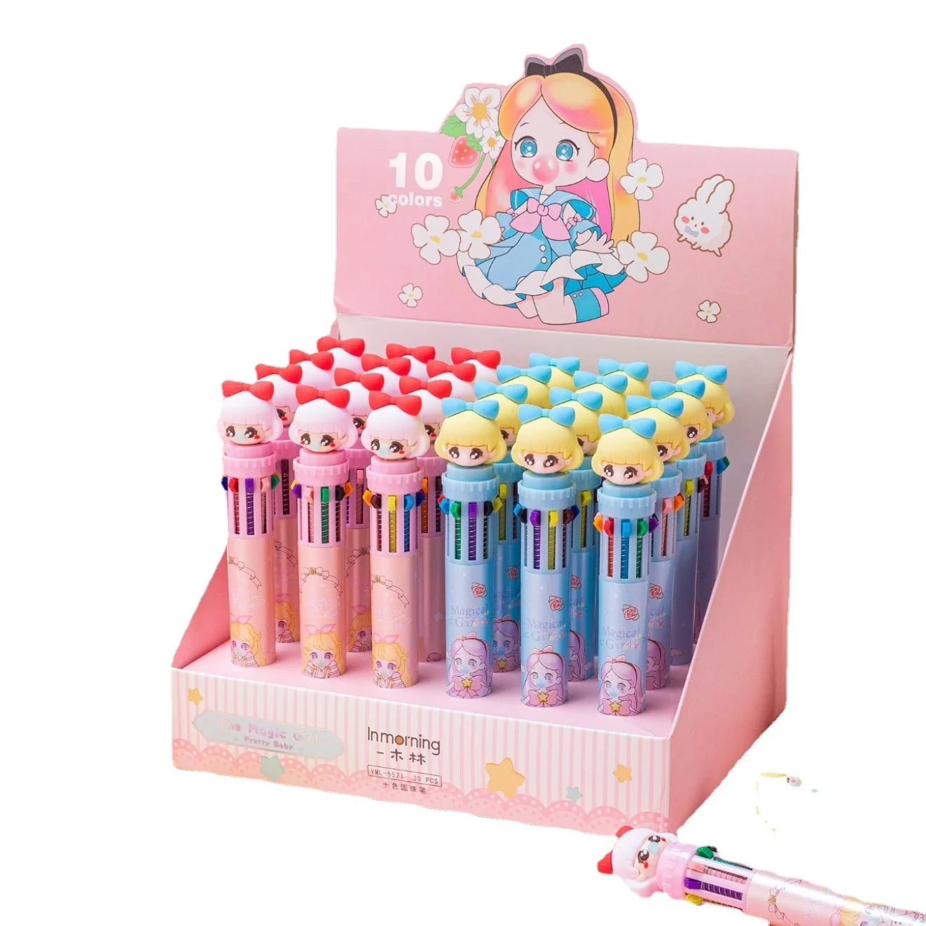 

Kawaii Ballpoint Pen For Girls Cute Cartoon Multicolor Ball PenStudent Stationery Office School Supplies Ручка Шариковая Caneta