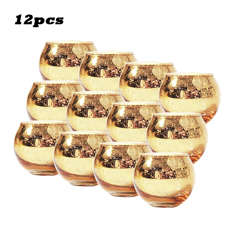 

12Pcs/Set Creative Glass Candle Holder Romantic Candlestick Cup Home Decor for Party Wedding