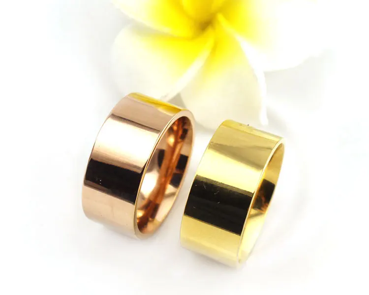 

Steel Titanium Men's Ring Retro Solid Full Glossy Stainless Steel Ring Black Titanium Steel Ring European and American Men's